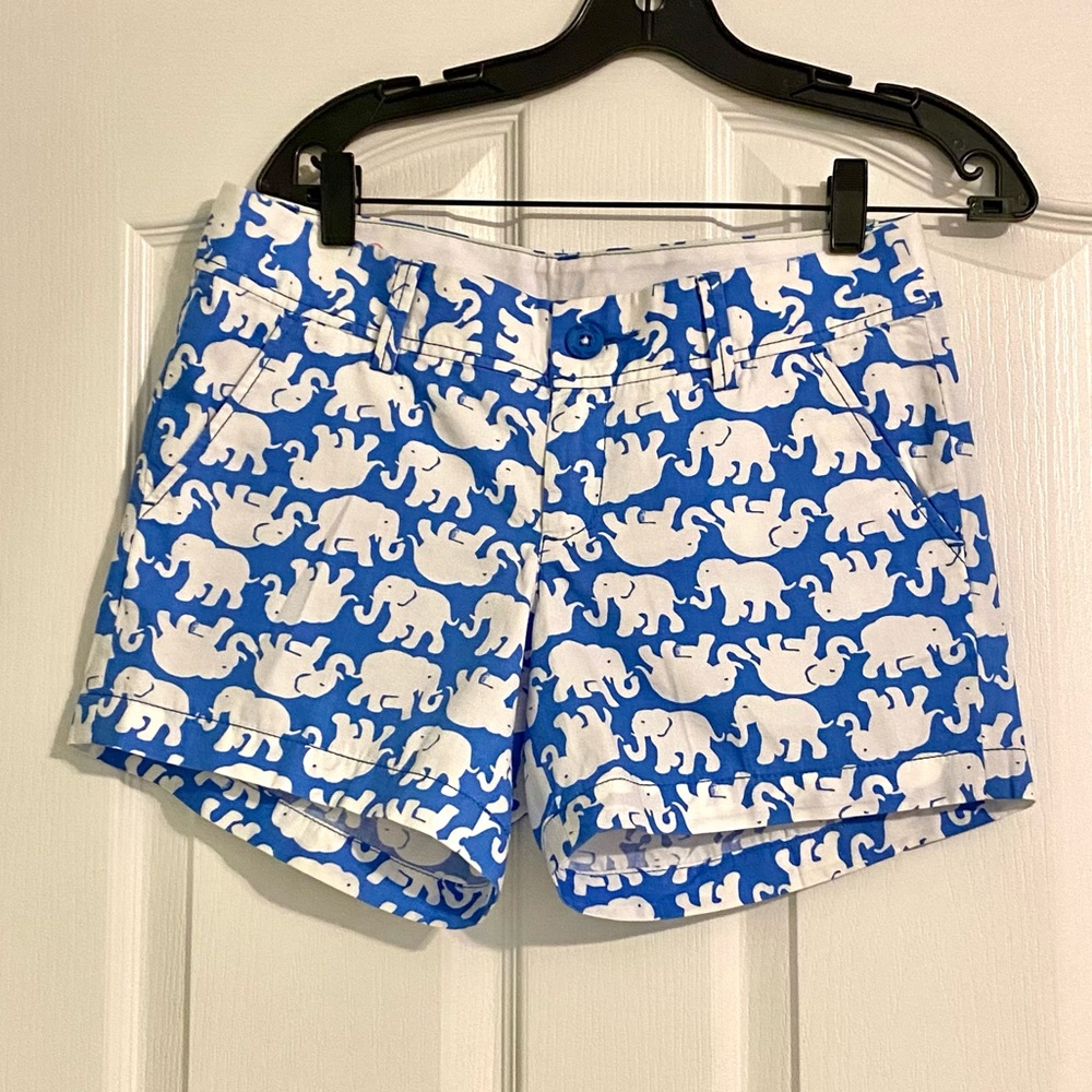 Lilly Pulitzer Callahan Shorts Blue Tusk in Sun Elephants 2